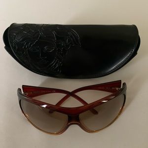 Vintage Versace Sunglasses with case, Brown, Great condition